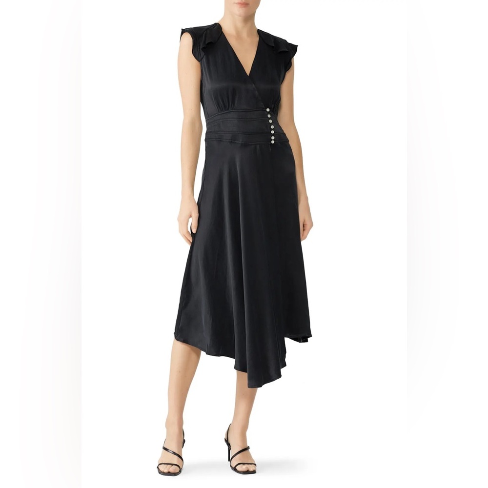 ba&sh Coralie Midi Dress in Noir - Size Small